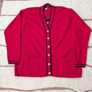 Vintage Tommy Hilfiger Flag Cardigan - Medium 100% Cotton